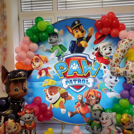 Paw Patrol Themen-Dekoration mit Ballonbogen – Kinder Fotoecke | Selena Events