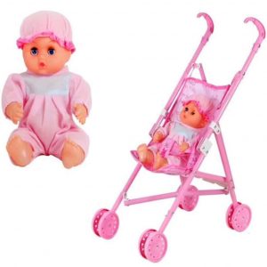 Babypuppen mit Kinderwagen